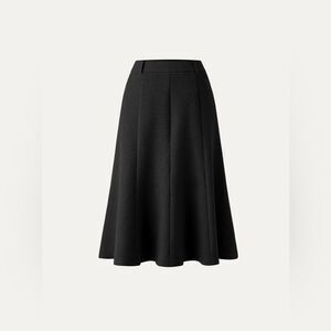 NWT OGL FuzzLuxe High Waisted Umbrella Hem Midi Skirt - Black Size S
